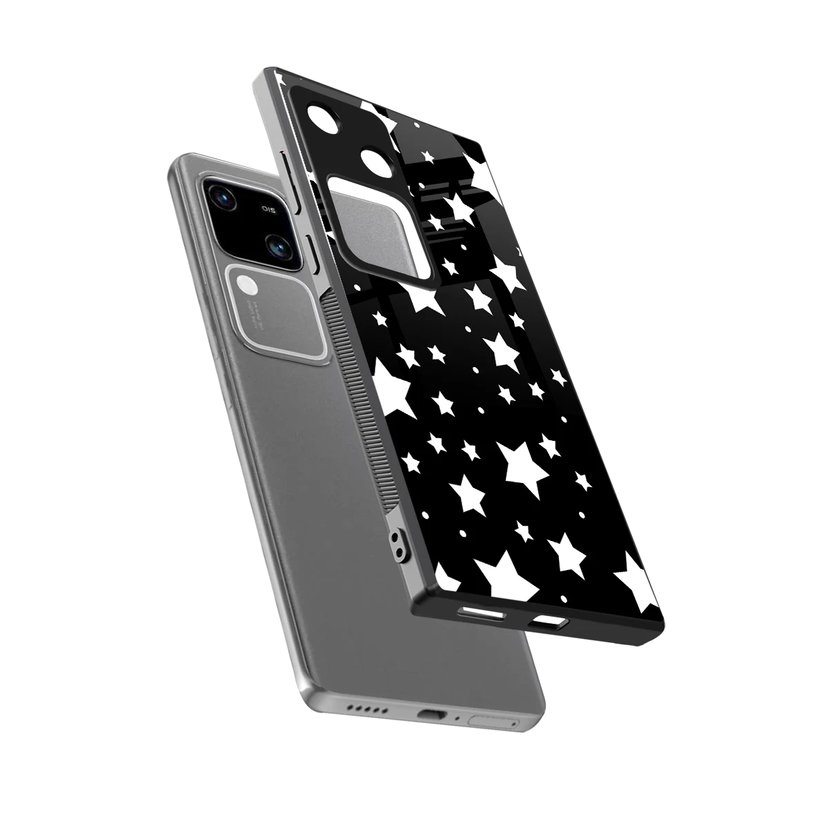 Nebula sleek vivo v30 cover with tempered glass back and TPU edges