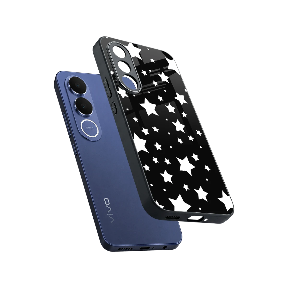 Nebula sleek vivo v70 fe cover with tempered glass back and TPU edges