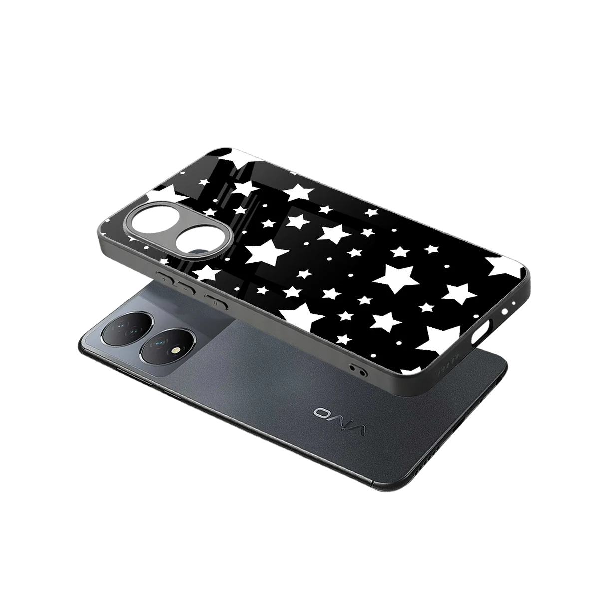 Nebula sleek Vivo-y100 cover with tempered glass back and TPU edges