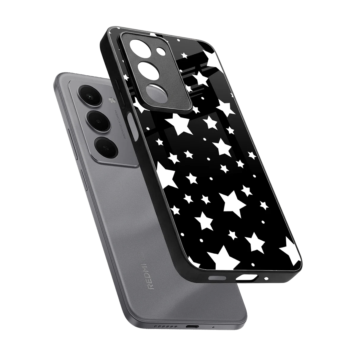 Nebula sleek redmi 15 5g cover with tempered glass back and TPU edges