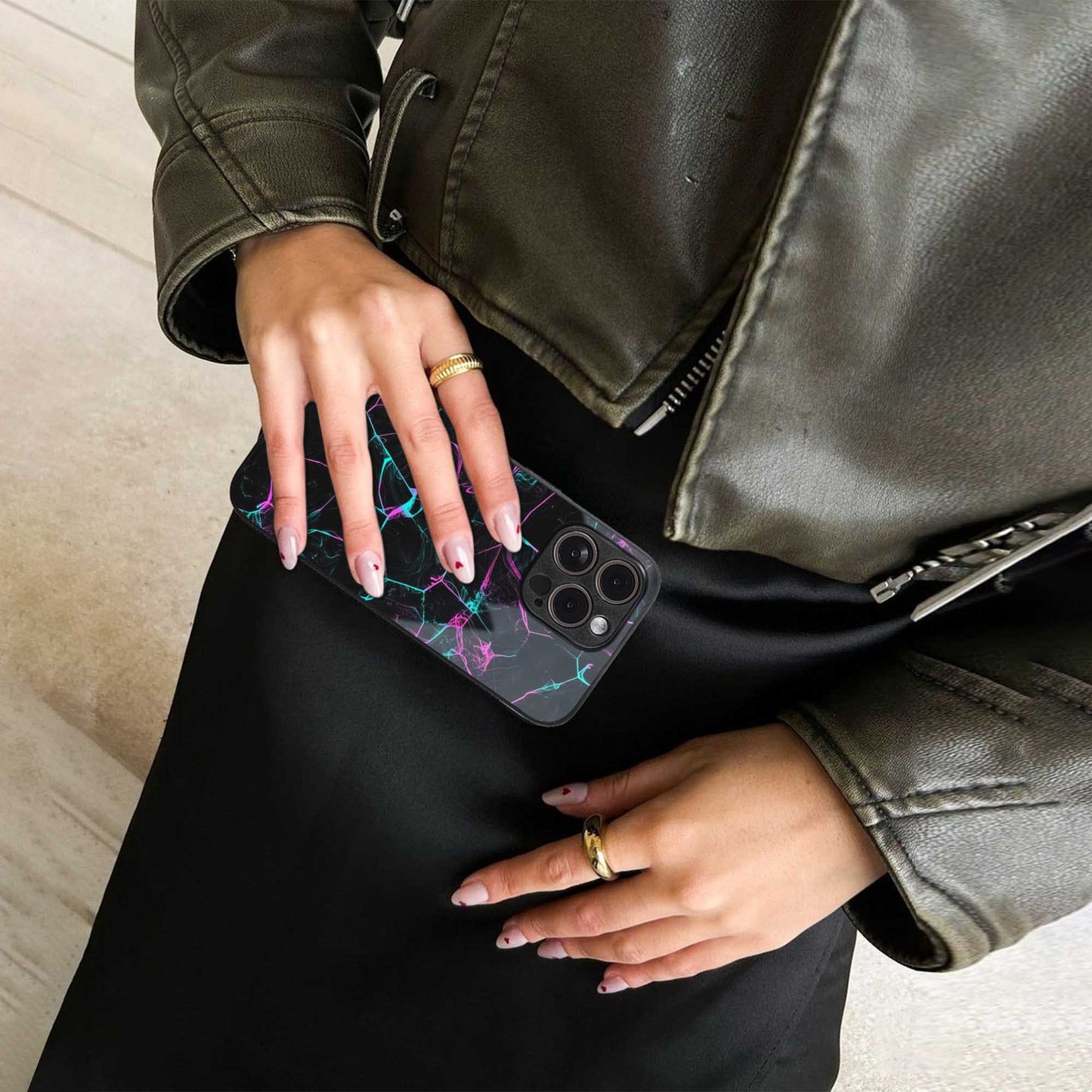 Nebula Veins Phone Case for Iphone 16 | Glass Case