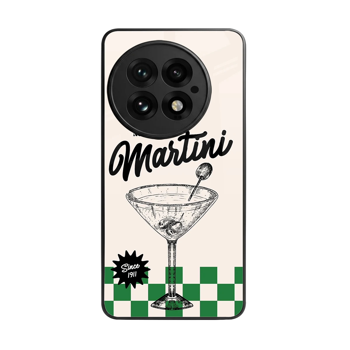 Newyork Martini back phone cover | glass case for oneplus 13