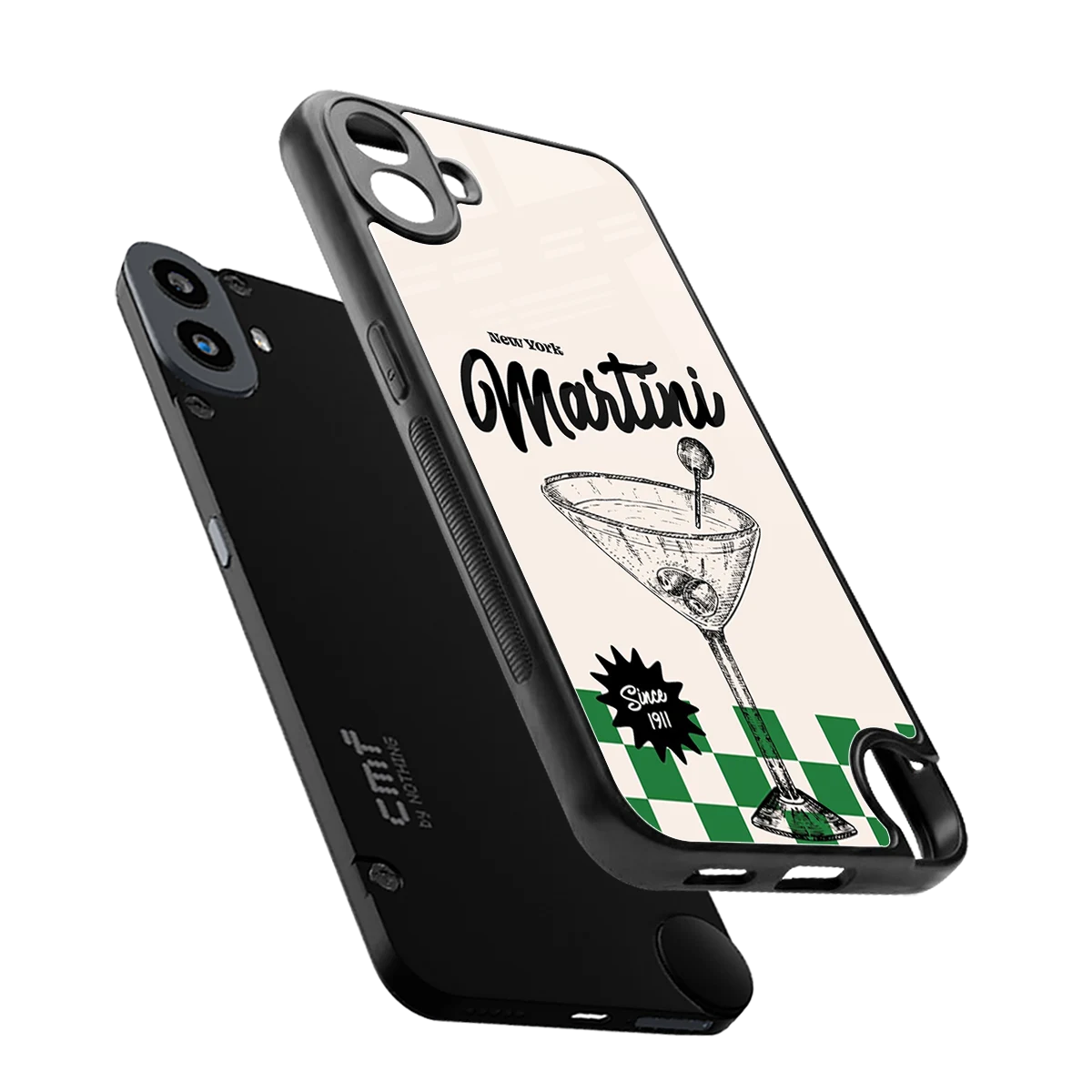 Newyork Martini sleek cmf nothing phone 1 cover with tempered glass back and TPU edges
