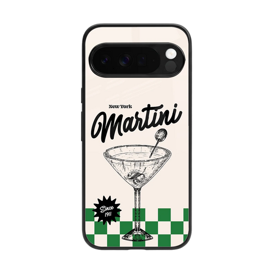 Newyork Martini back phone cover | glass case for google pixel 10 pro xl