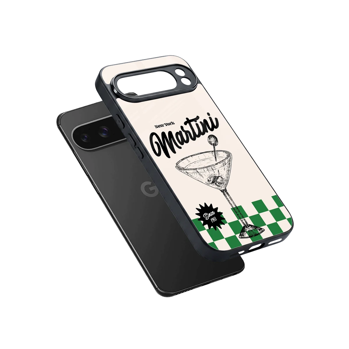Newyork Martini sleek google pixel 10 pro xl cover with tempered glass back and TPU edges