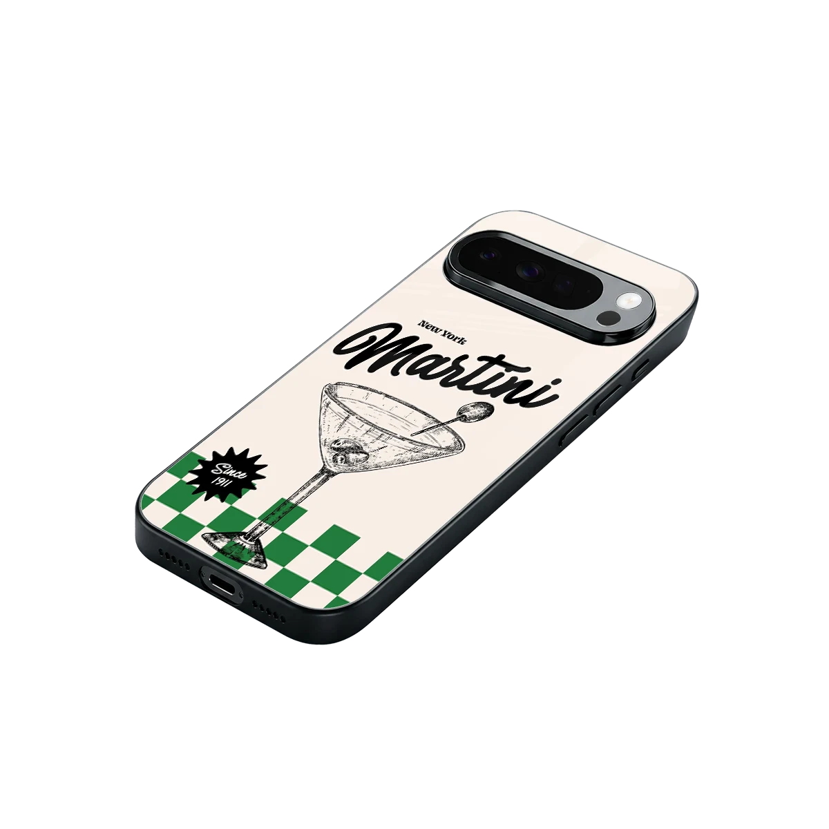 Newyork Martini stylish phone case for google pixel 10 pro xl | glossy glass and slim fit
