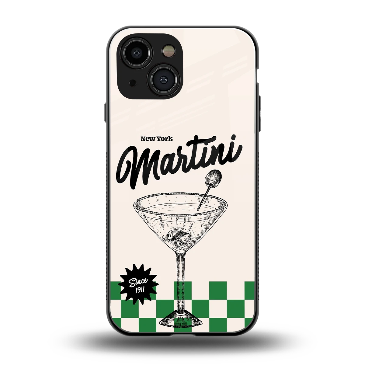 Newyork Martini back phone cover | glass case for iphone 13 mini