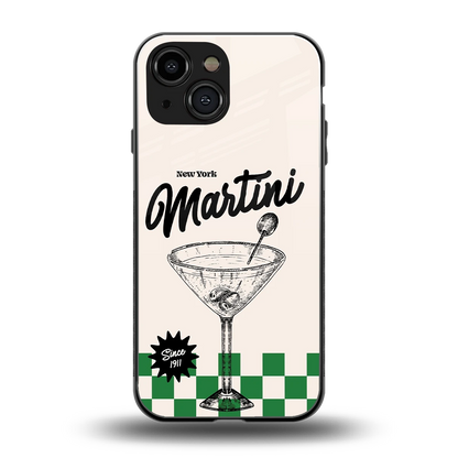 Newyork Martini back phone cover | glass case for iphone 12 mini