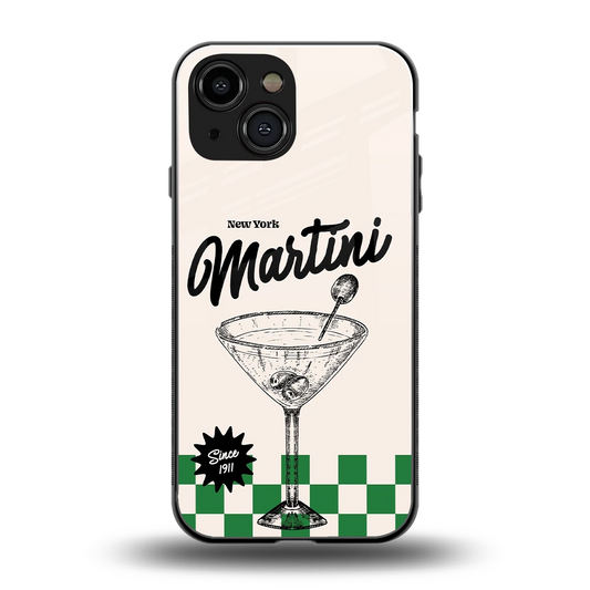 Newyork Martini back phone cover | glass case for iphone 12 mini