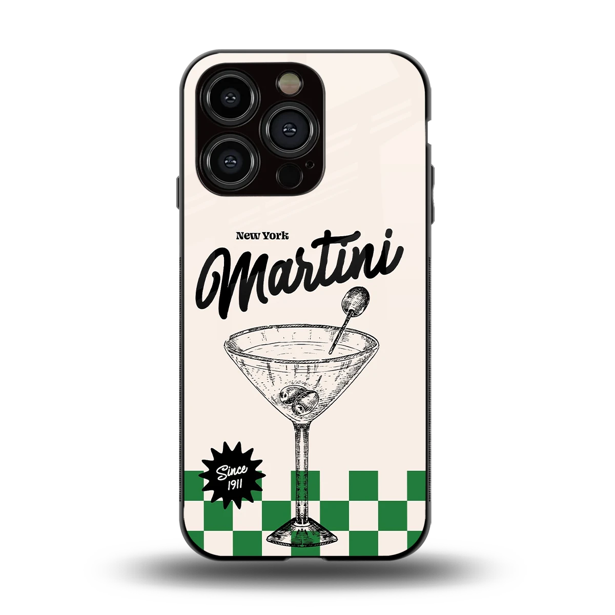 Newyork Martini back phone cover | glass case for iphone 13 pro