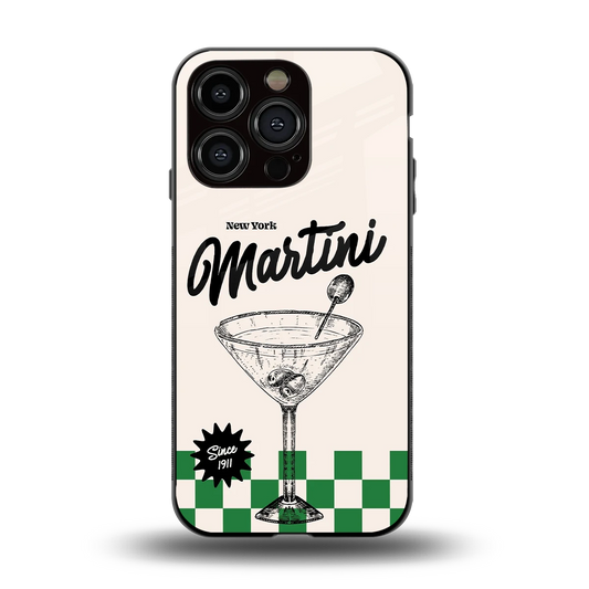Newyork Martini back phone cover | glass case for iphone 12 pro
