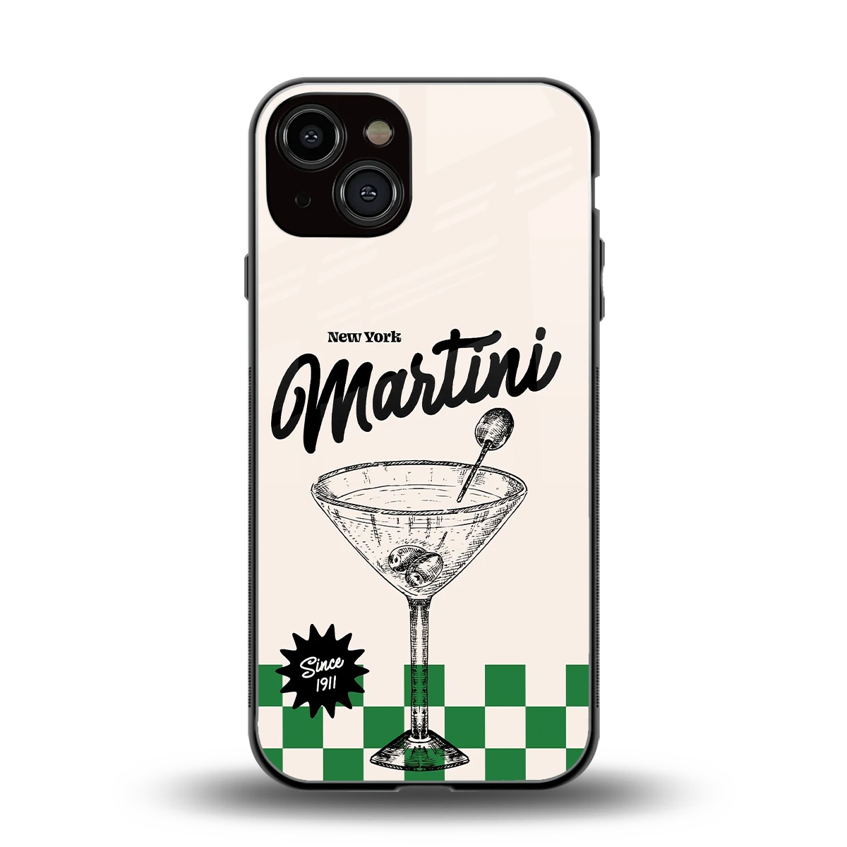 Newyork Martini back phone cover | glass case for iphone 13