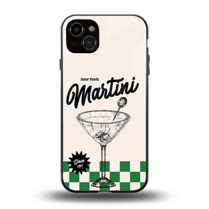 Newyork Martini back phone cover | glass case for iphone 15 plus