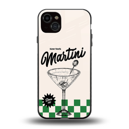 Newyork Martini back phone cover | glass case for iphone 15 plus