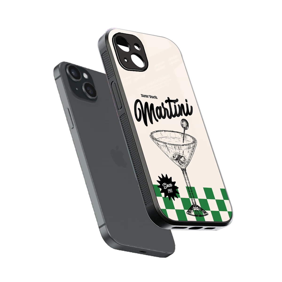 Newyork Martini sleek iphone 15 plus cover with tempered glass back and TPU edges