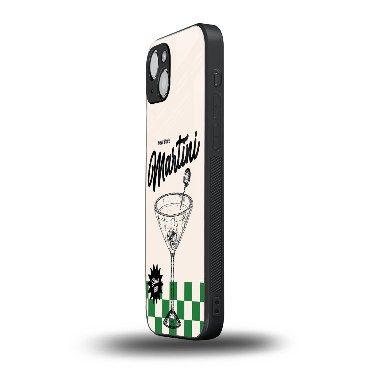 Newyork Martini iphone 15 plus mobile cover | shockproof glass phone case
