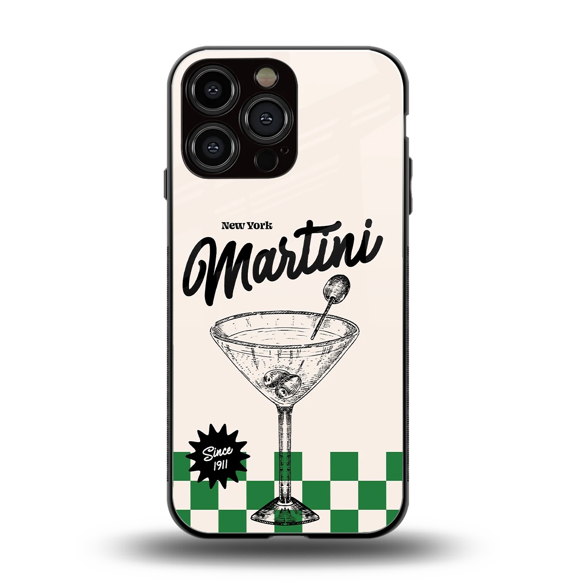Newyork Martini back phone cover | glass case for iphone 15 pro max