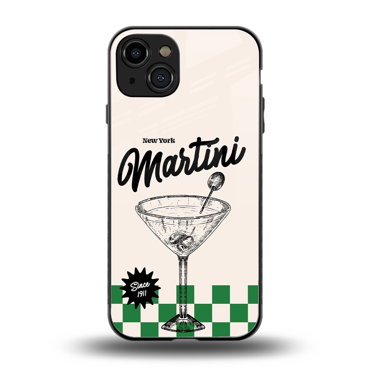 Newyork Martini back phone cover | glass case for iphone 15