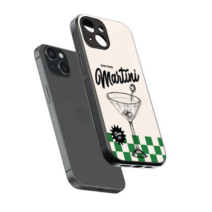 Newyork Martini sleek iphone 15 cover with tempered glass back and TPU edges
