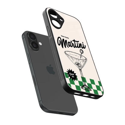 Newyork Martini sleek iphone 16 plus cover with tempered glass back and TPU edges