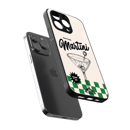 Newyork Martini sleek iphone 16 pro max cover with tempered glass back and TPU edges