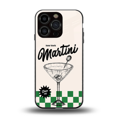 Newyork Martini back phone cover | glass case for iphone 16 pro