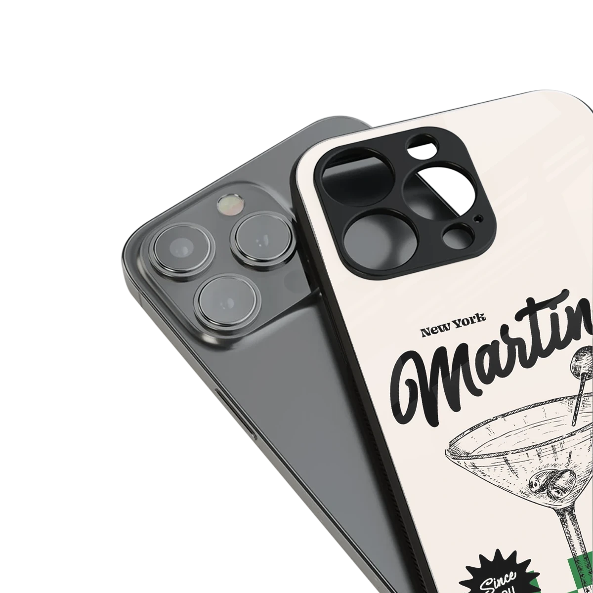 Newyork Martini stylish phone case for iphone 16 pro max | glossy glass and slim fit