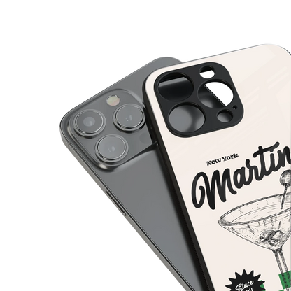 Newyork Martini stylish phone case for iphone 14 | glossy glass and slim fit