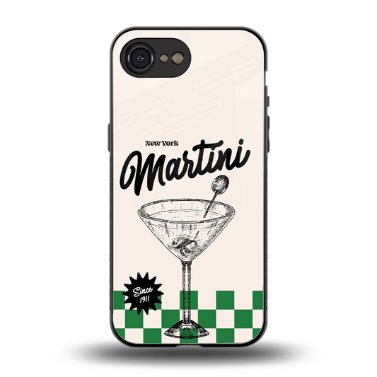 Newyork Martini back phone cover | glass case for iphone 16e