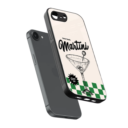 Newyork Martini sleek iphone 16e cover with tempered glass back and TPU edges