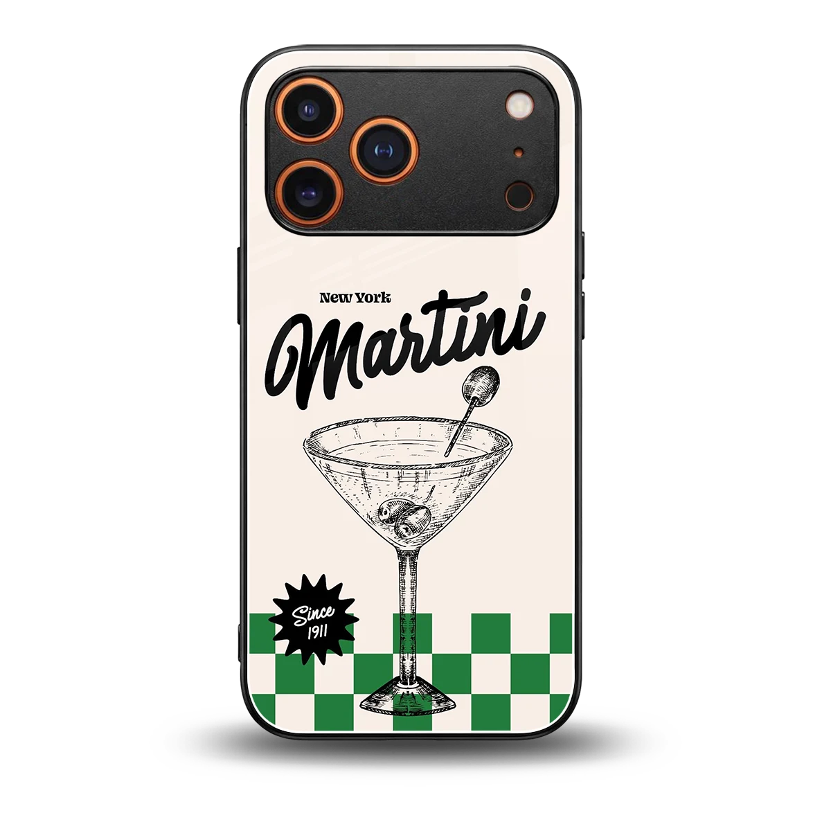Newyork Martini back phone cover | glass case for iphone 17 pro max