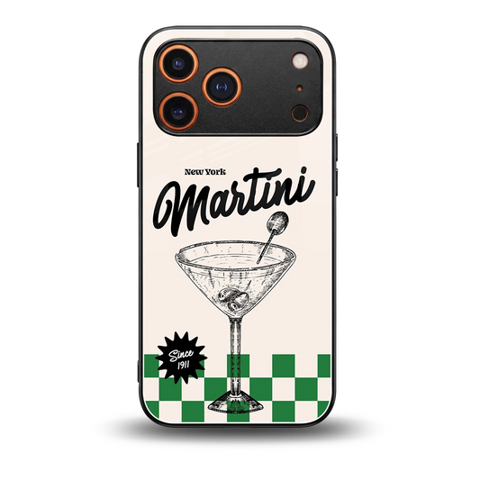 Newyork Martini back phone cover | glass case for iphone 17 pro max