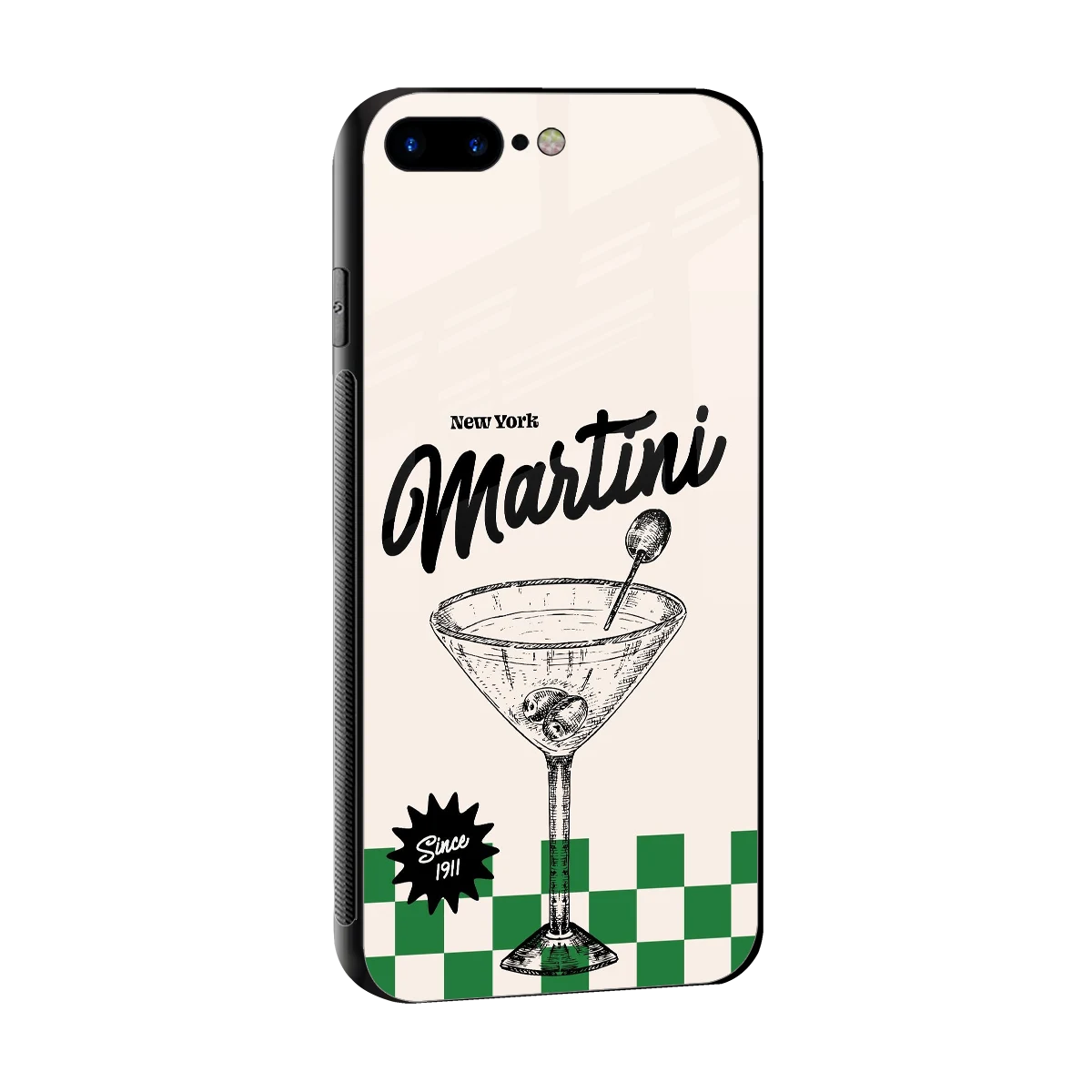Newyork Martini sleek iphone 8 plus cover with tempered glass back and TPU edges