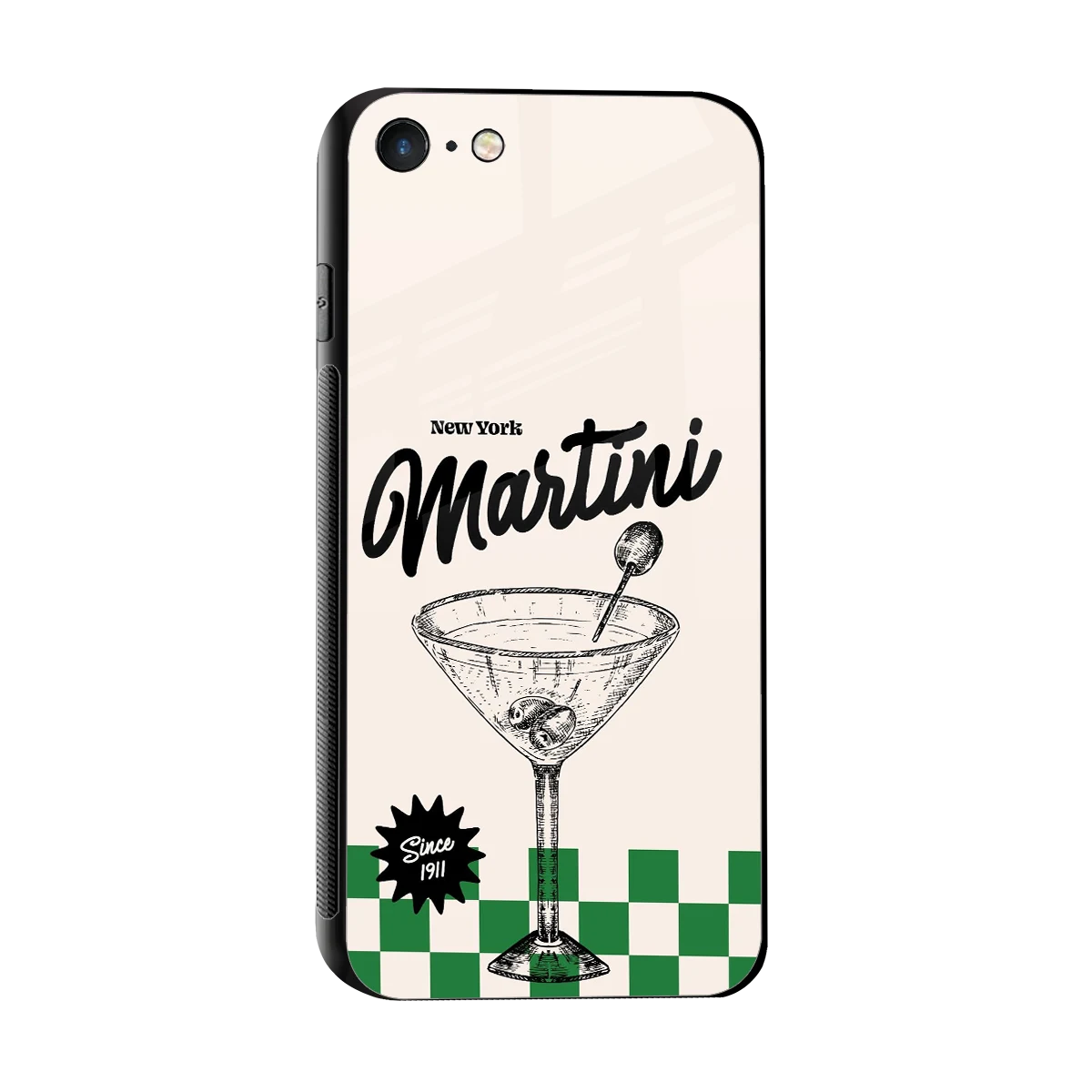 Newyork Martini sleek iphone 7 cover with tempered glass back and TPU edges