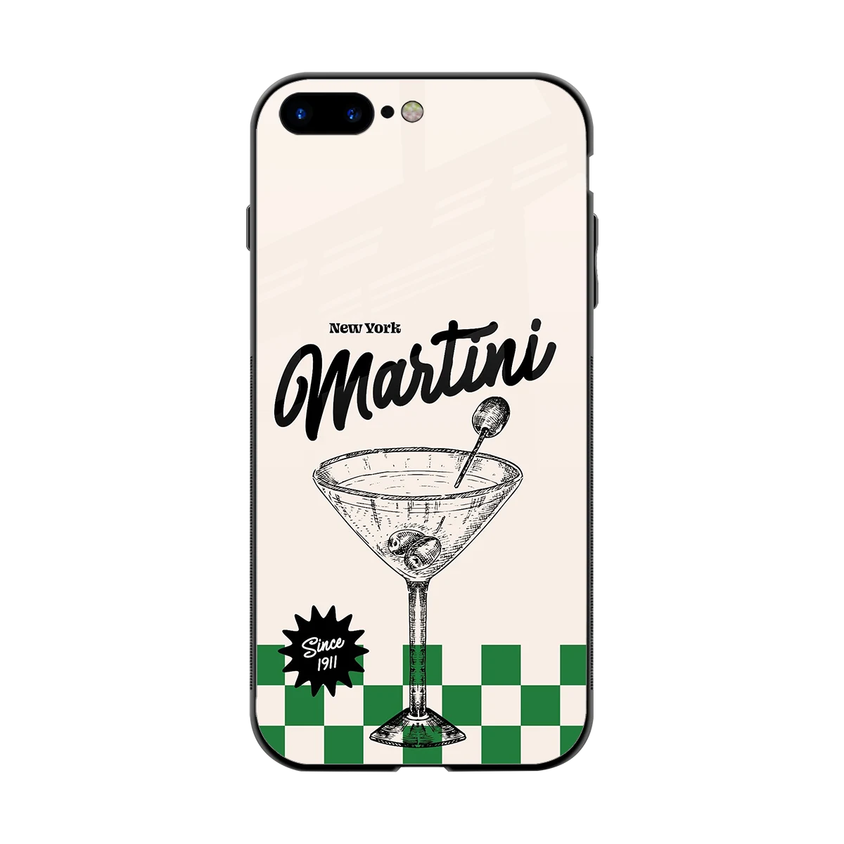 Newyork Martini back phone cover | glass case for iphone 7 plus