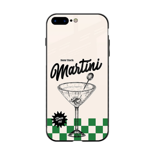 Newyork Martini back phone cover | glass case for iphone 8 plus