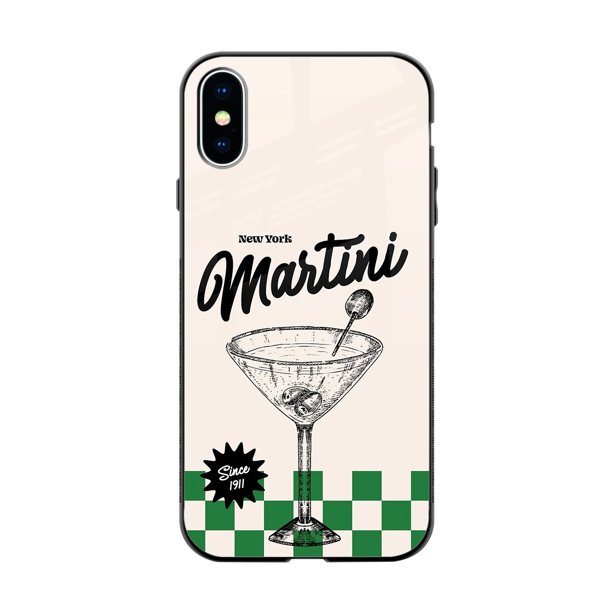 Newyork Martini back phone cover | glass case for iphone xs