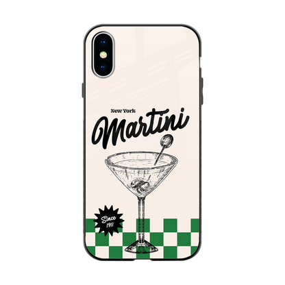 Newyork Martini back phone cover | glass case for iphone xs