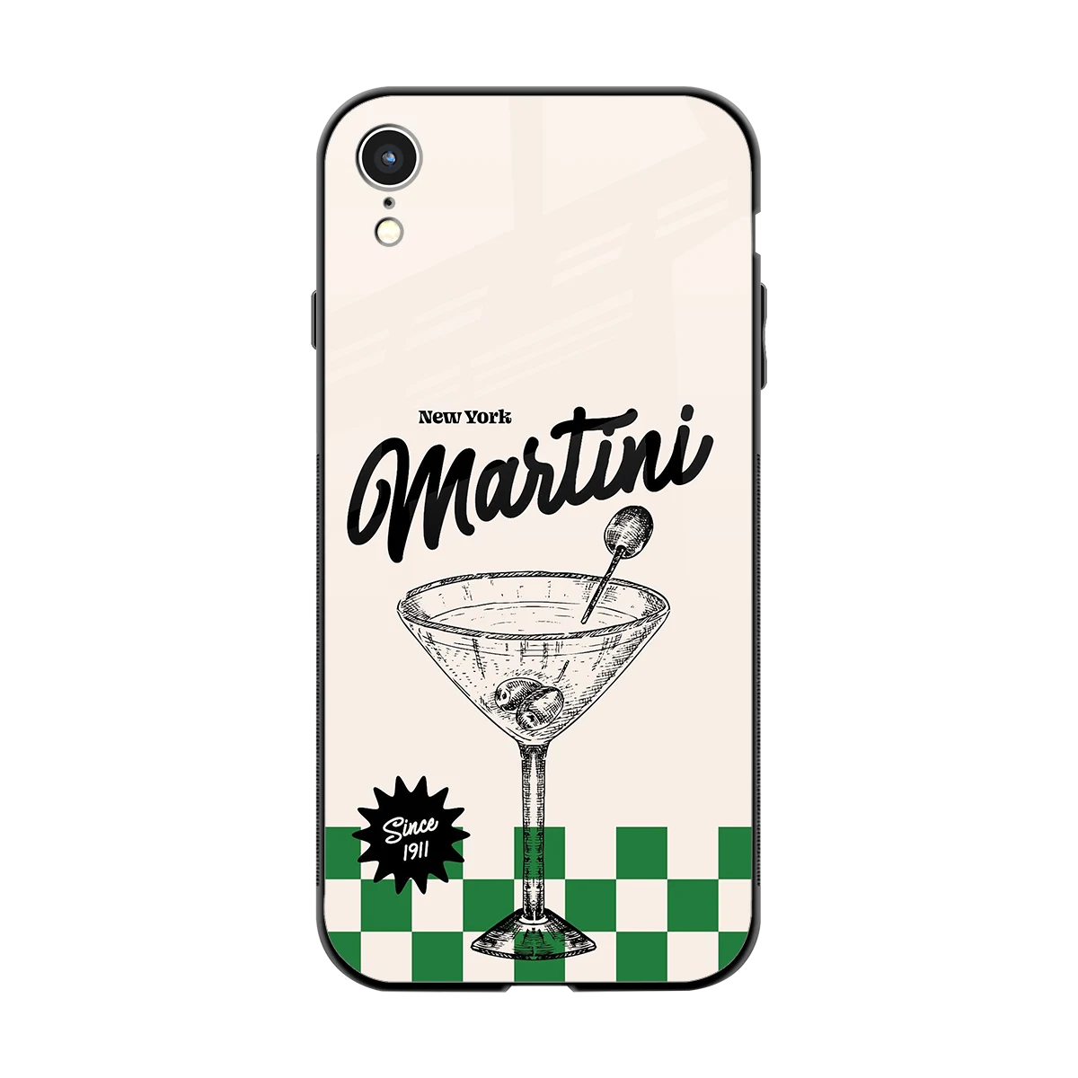 Newyork Martini back phone cover | glass case for iphone xr