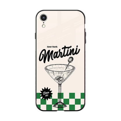 Newyork Martini back phone cover | glass case for iphone xr