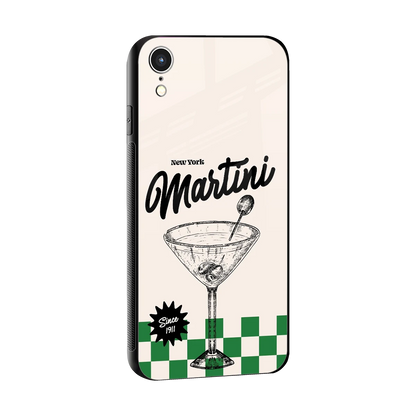 Newyork Martini sleek iphone xr cover with tempered glass back and TPU edges