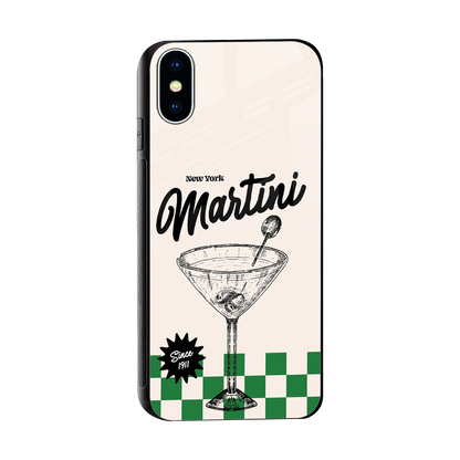Newyork Martini sleek iphone xs cover with tempered glass back and TPU edges