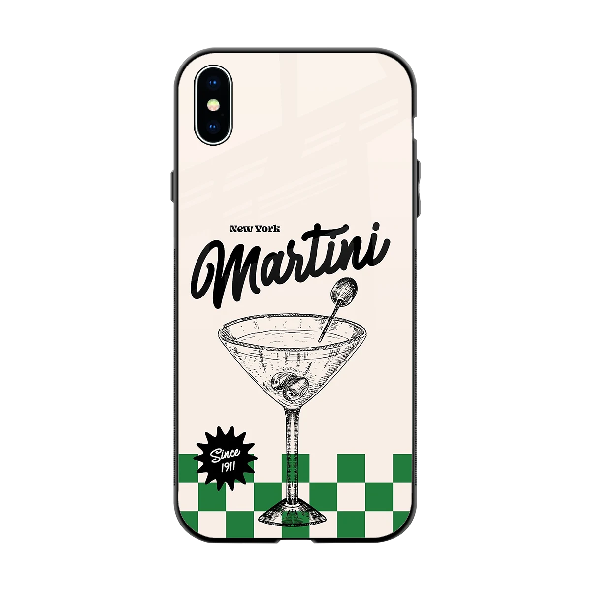 Newyork Martini back phone cover | glass case for iphone xs max