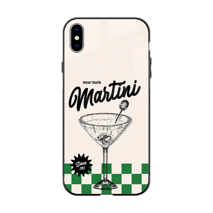 Newyork Martini back phone cover | glass case for iphone xs max