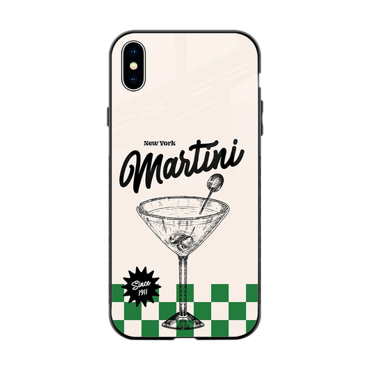 Newyork Martini back phone cover | glass case for iphone xs max