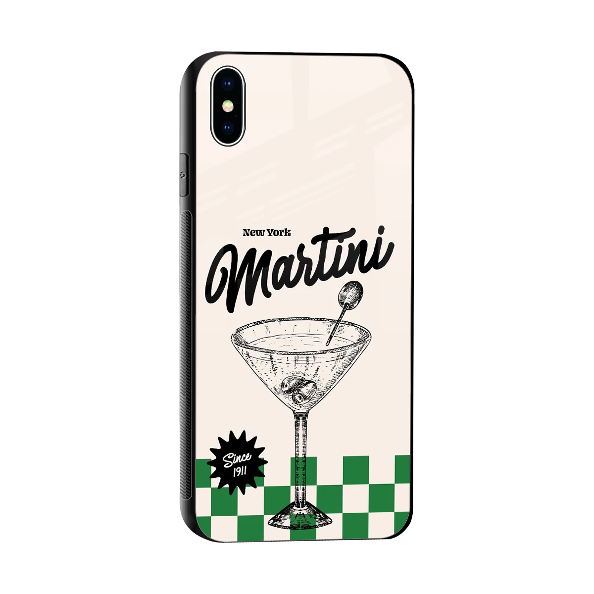 Newyork Martini sleek iphone xs max cover with tempered glass back and TPU edges