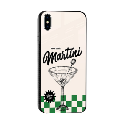 Newyork Martini sleek iphone xs max cover with tempered glass back and TPU edges