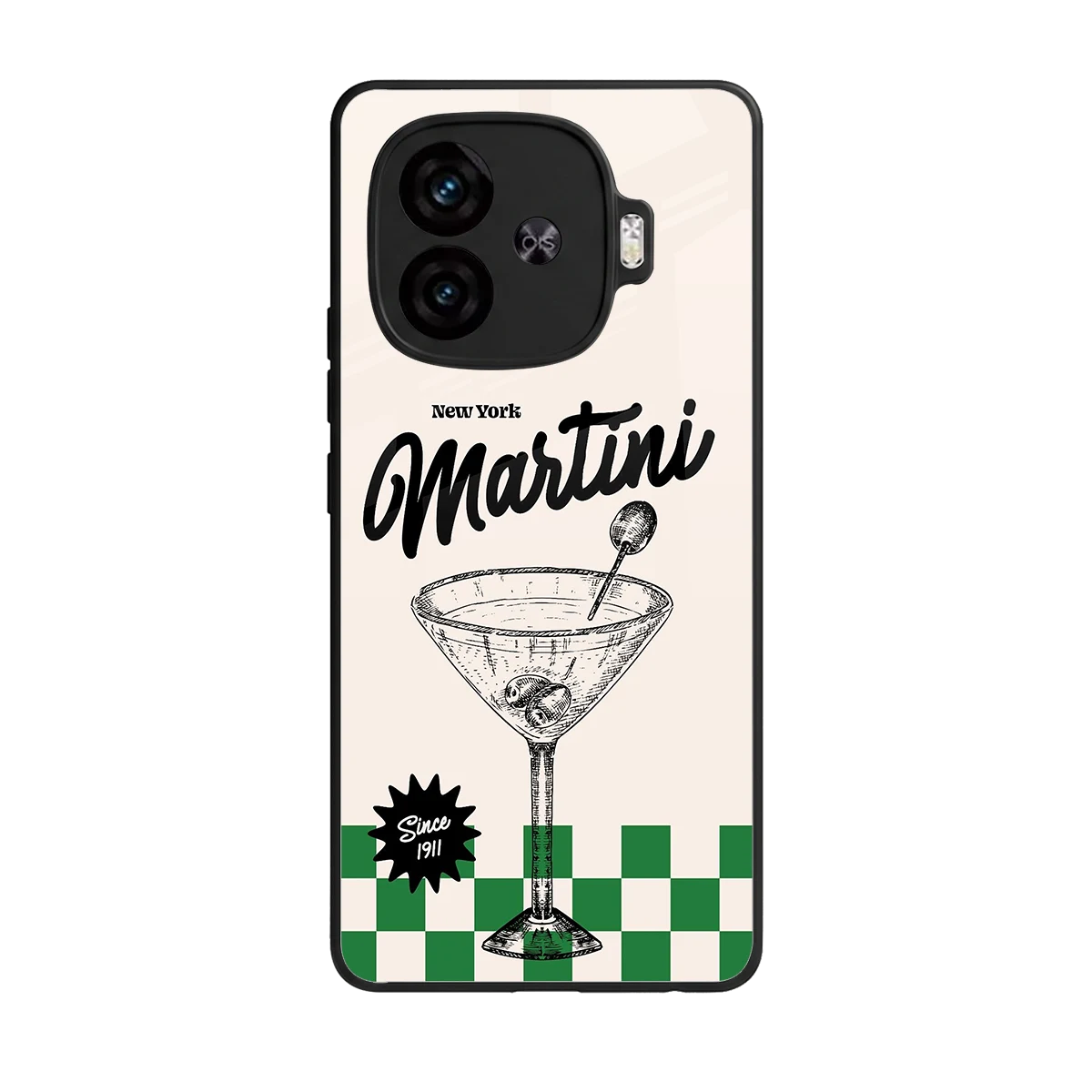 Newyork Martini back phone cover | glass case for iqoo neo 10r 5g