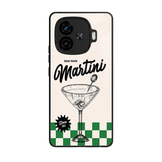 Newyork Martini back phone cover | glass case for iqoo neo 10r 5g