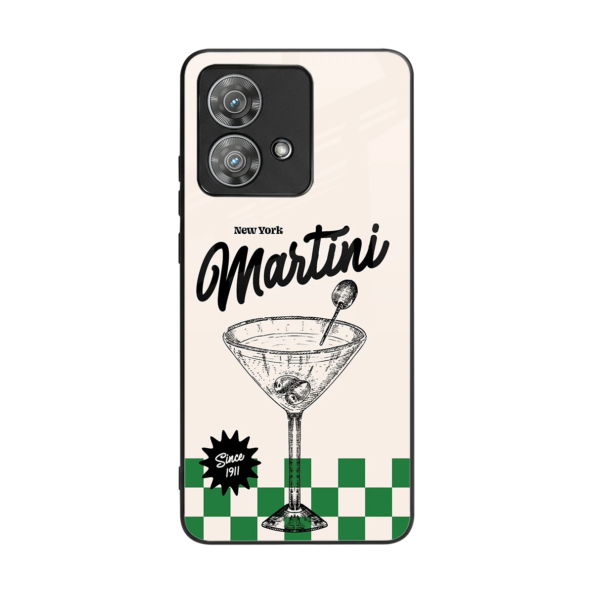 Newyork Martini back phone cover | glass case for motorola edge 40 neo 5g